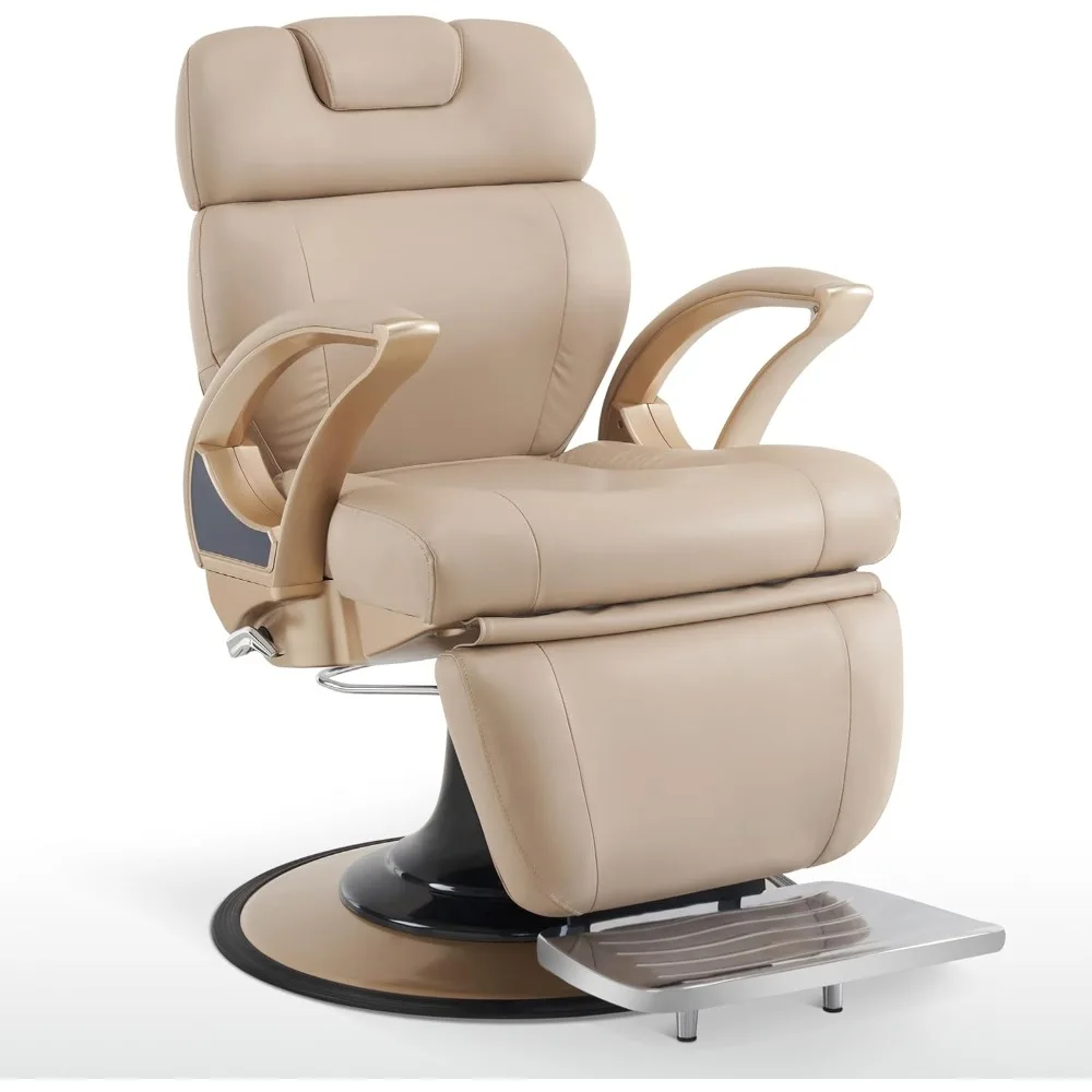 

Classic Barber Chair, Both Sides Hand Levers for Left-handed, Reclining Salon Chair for Hair Stylist, Barbershop Salon&Spa