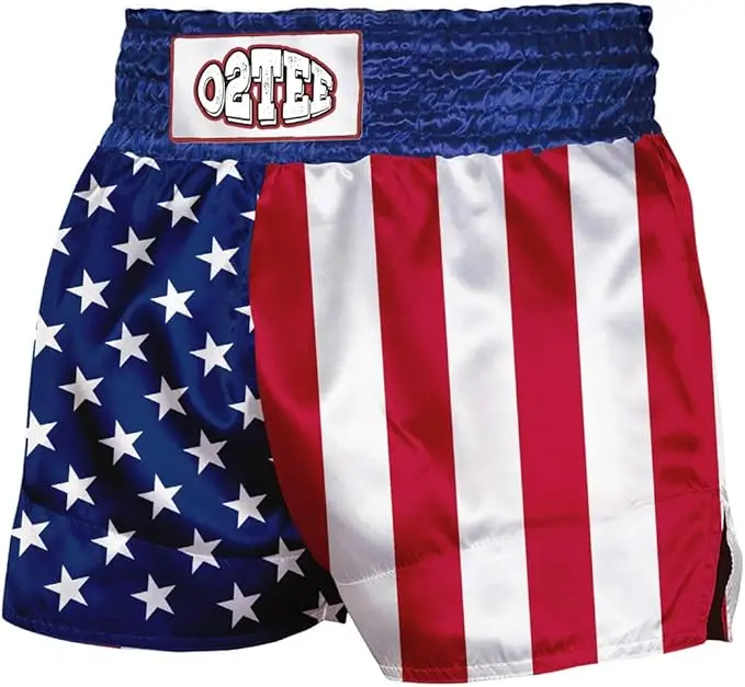 Custom Unisex American Flag Traditional Styles Muay Thai Shorts for Men Women Training