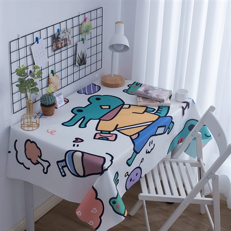 VIKAMA Cute Rabbit Strawberry Tablecloth, 6 Designs, Waterproof Washable Table Cover for Kitchen Dining Party