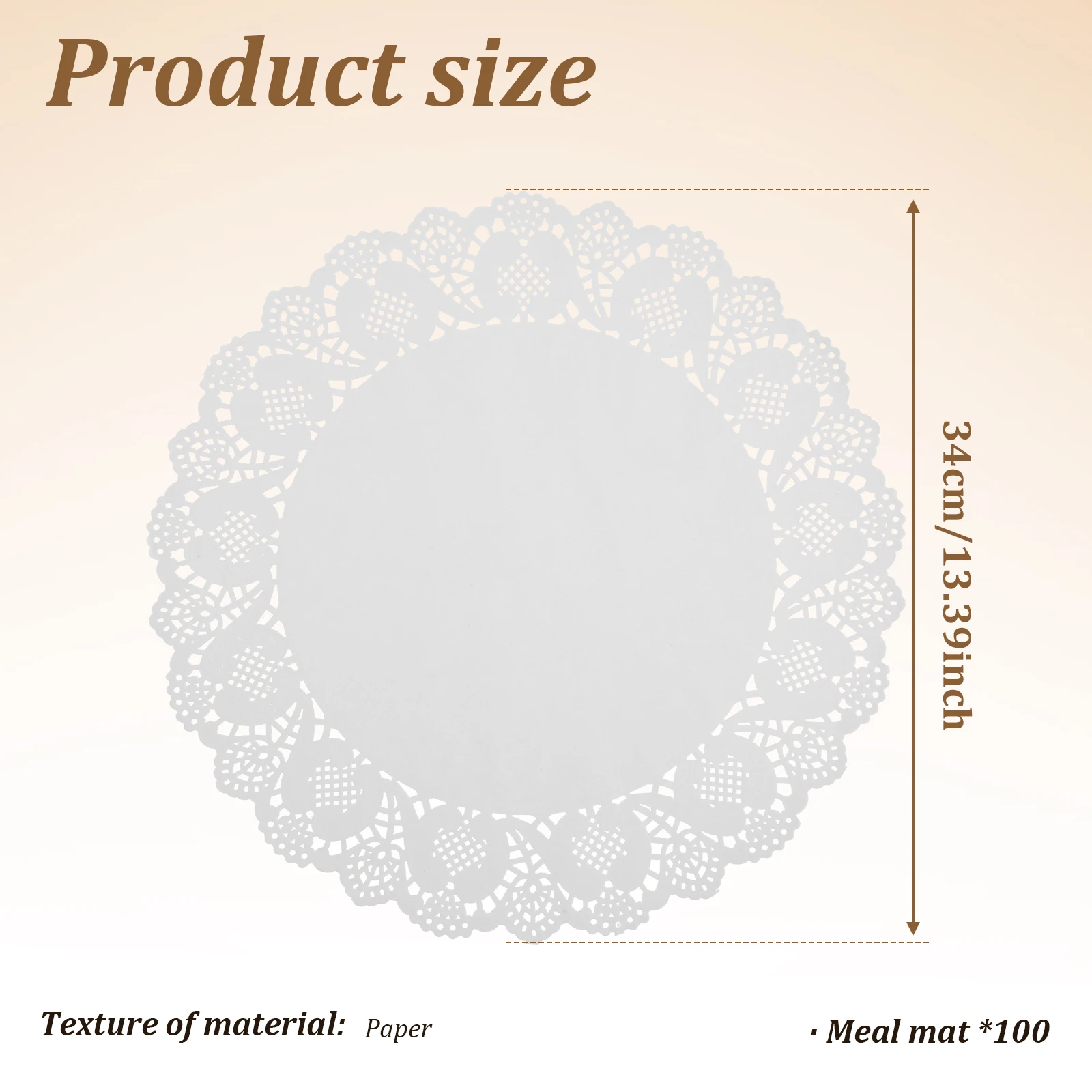 100pcs 34cm Lace Paper Doilies Placemats Round Lace Paper Place Mats  Paper Placemats For Wedding Party Table Decoration Mat