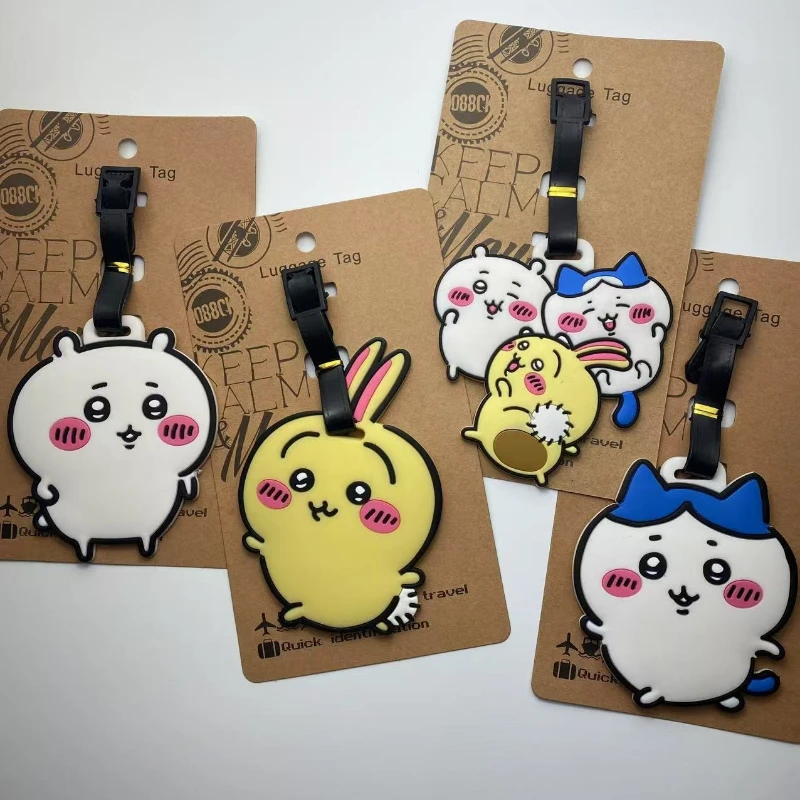 

Милая бирка для багажа Kawaii Chiikawa Hachiware, мультяшный брелок для чемодана, идентификационная карта, клипса для адреса, портативный подарок для путешествий