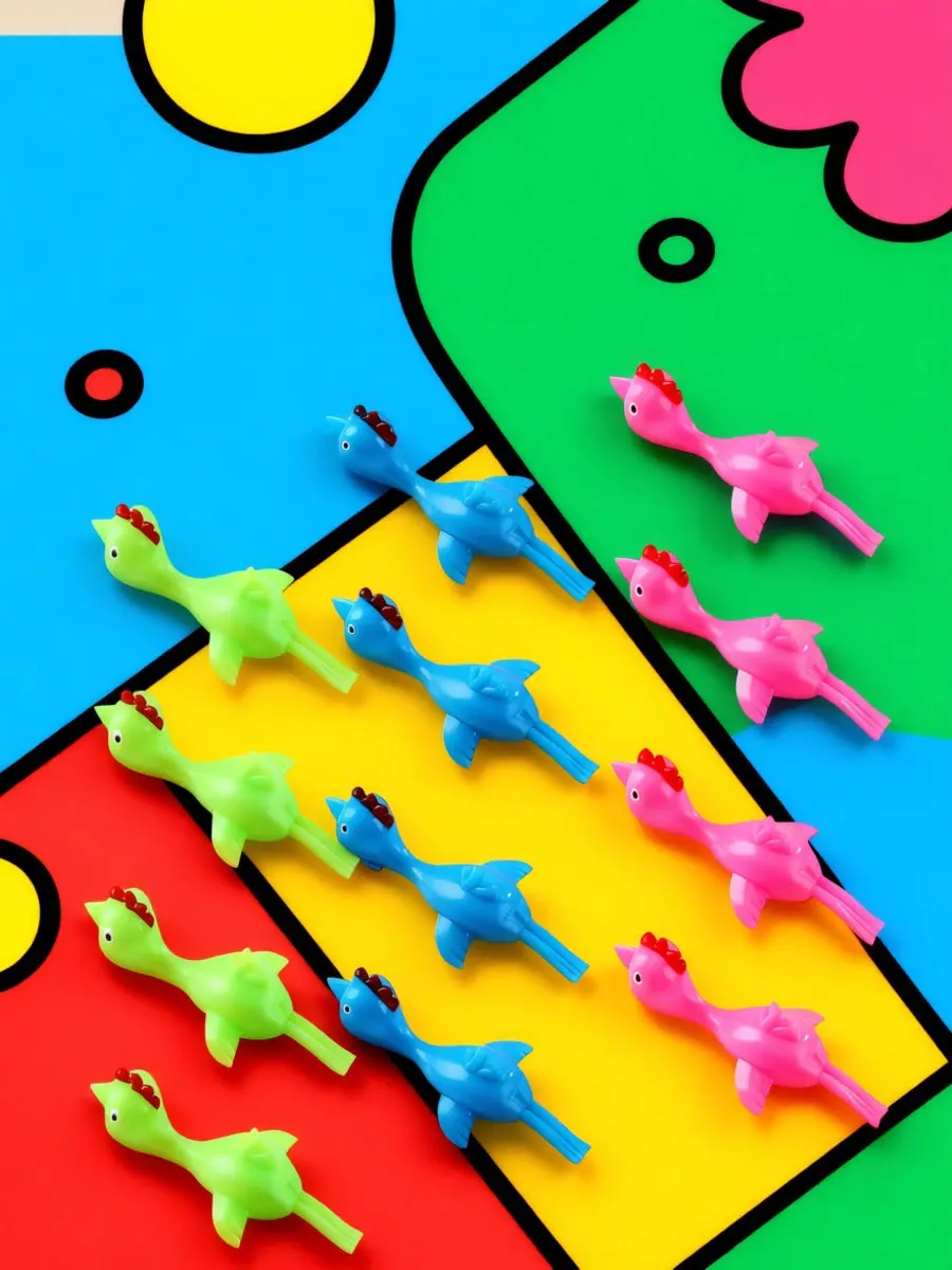 30Pcs Chicken Elastic Finger Stress Relief Game Fun Party Finger Turkey Kids Play Toy Interesting Toy