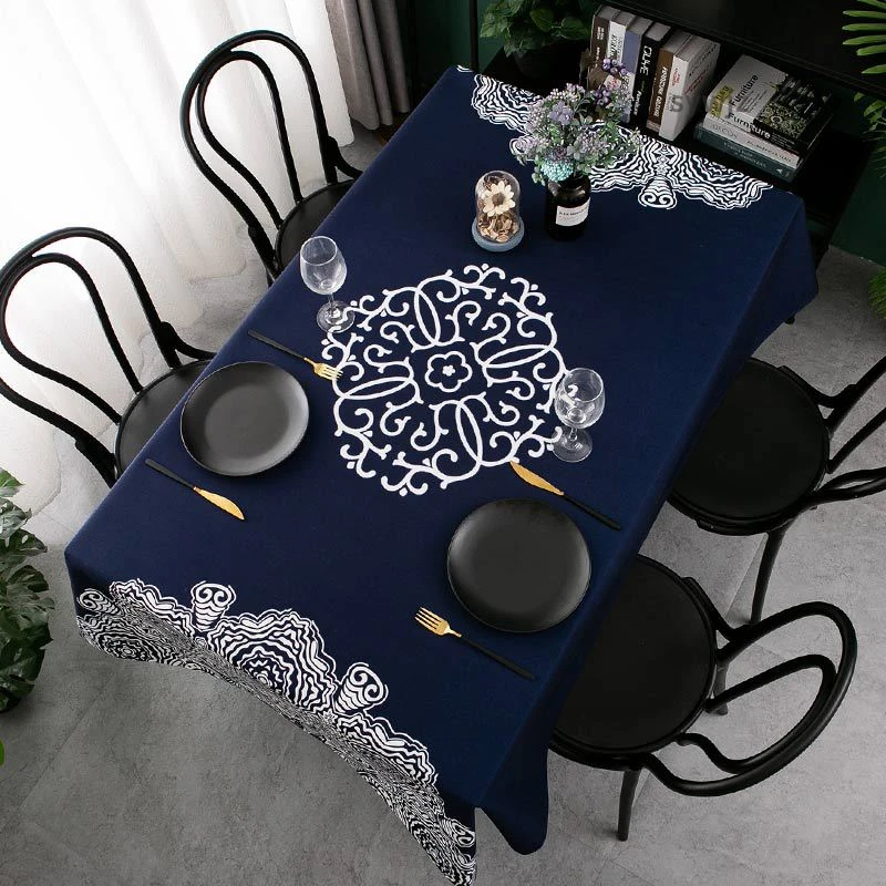 Dark Blue Rectangular Tablecloth Waterproof And Oilproof Tablecloth Home Wedding Decoration Table Cover Nappe De Table Nappe