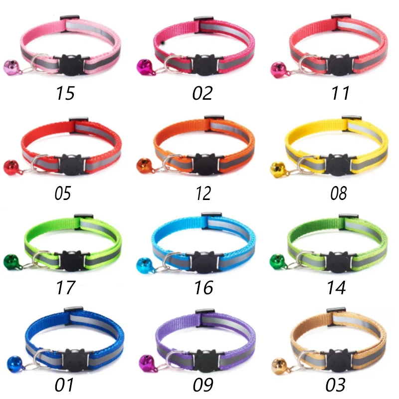 

Cat Collar Personalized Nylon Dog Collar Night Safety Adjustable Reflective Dog Leash Pet Necklace For Puppy And Cat Accessories