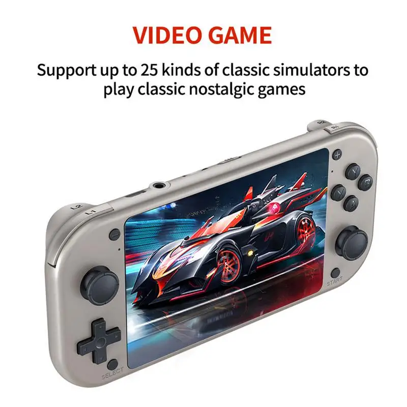 레트로 클래식 휴대용 게임 플레이어, 저장 용량 옵션 게임 콘솔, 25 에뮬레이터, 30 개 언어, 4.3 인치, 480x272P, 64G, 128G