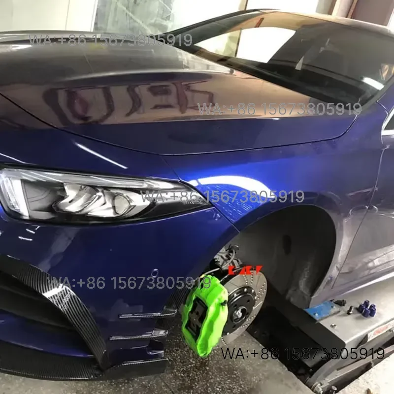 For Wmwmnu  KLAKLE High Permance Aviation Aluminum Alloy 4 Piston Drilled Disc Brake Caliper Big Brake Kit  E92 M3 335i