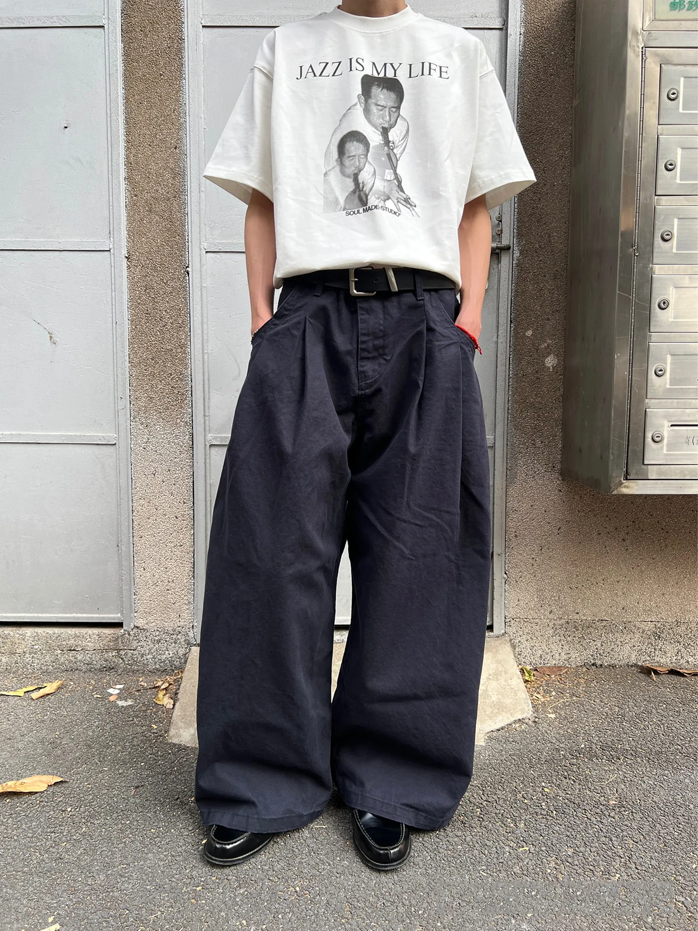 

Ретро-американские повседневные брюки в стиле рабочей одежды, свободные широкие штаны, мужские, в стиле Cleanfit, модная уличная одежда, универсальные, свободного кроя, для пар...