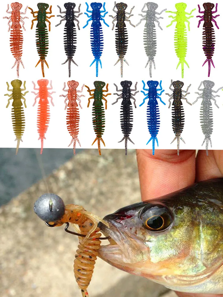 Mrlurion 20 pièces 1.2g 3g 6g matériel de pêche appât souple larve leurres souples leurres artificiels pêche ver Silicone bar appât bionique