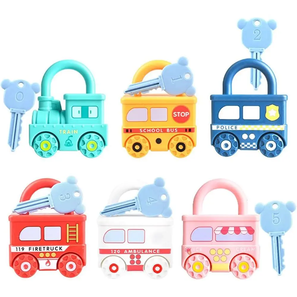 New Plastic Lock Keys Car Toy Sensory For Children 1 2 3 Years Educational Game Number Matching Kids Early Learning Toys Kid