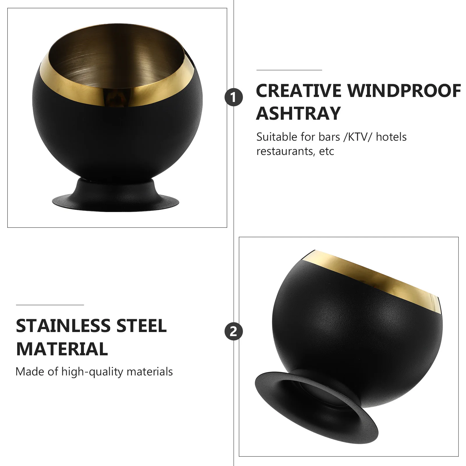 

Ash Tray Home Use Simple Ashtray Indoor Desktop Cigarette Butt Container Black Household