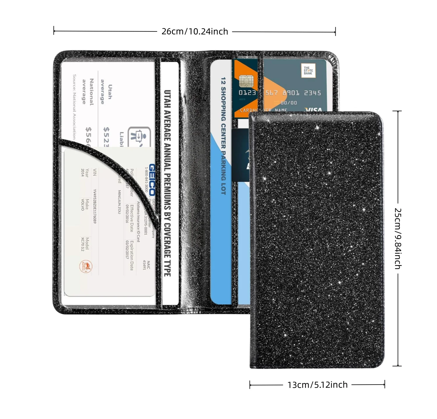 Anpassbarer Leder-Auto-Organizer für Registrierungsversicherung und Führerscheinkarten, personalisiertes Geschenk für Fahrer – Detail 11