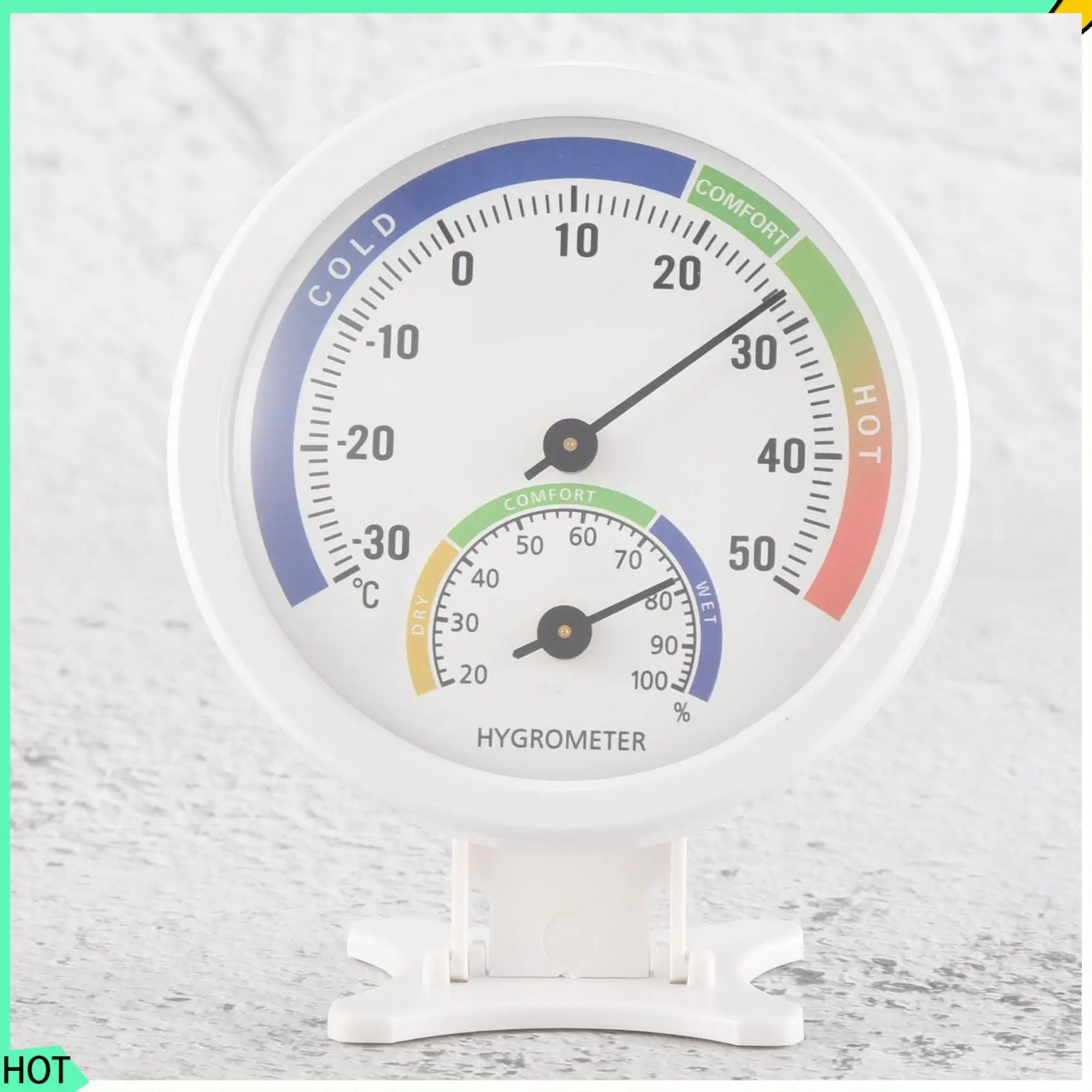 AWAH Hygrometer Thermometer Indoor Outdoor Moisture Thermometer 3Inch Humidity Gauge Meter Monitor With Table Stand