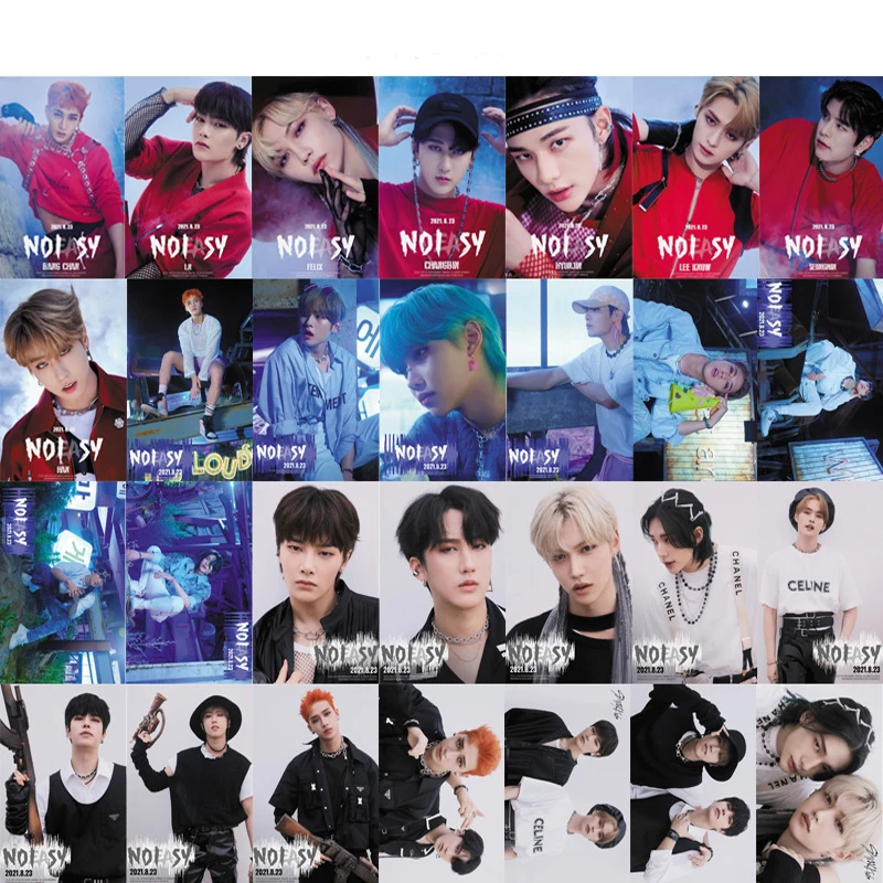 55Pcs/Set Kpop Photocards Stray Kids 2023 New Album MAXIDENT LomoCards Boys StrayKids Photo Card Postcard for Fans Collection