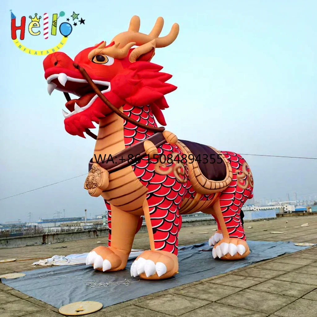 Custom Hello Inflatable Kirin Cartoon Model with Electric Blower for Outdoor Promotion