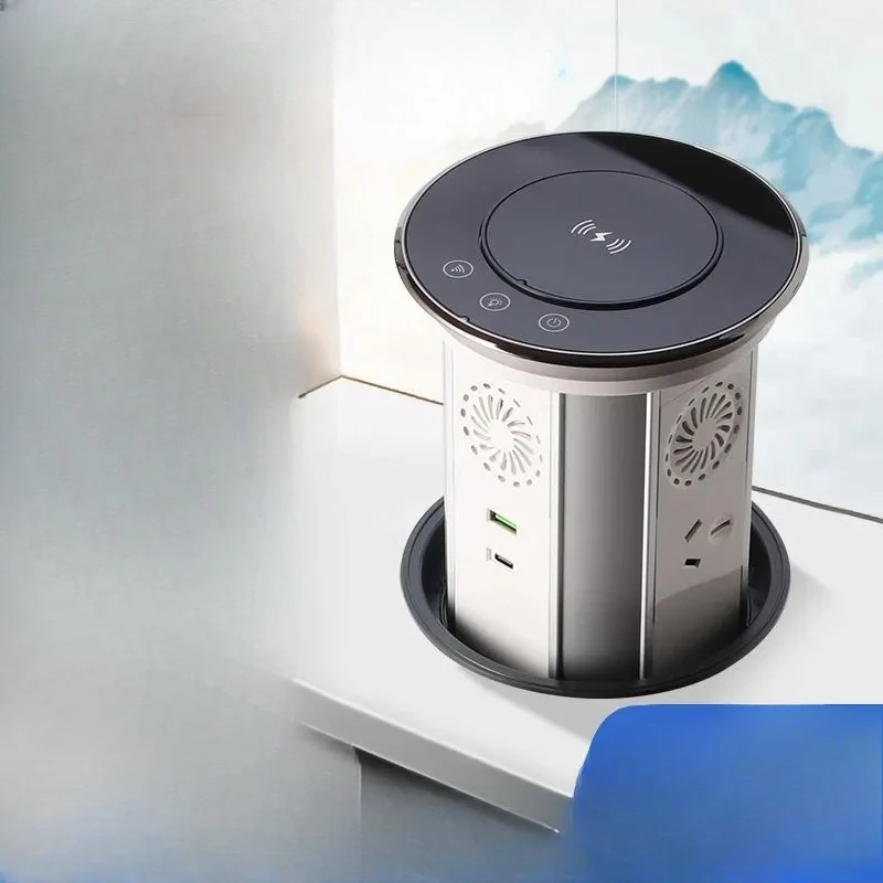 Waterproof intelligent lifting socket kitchen island desktop socket embedded electric lifting 15A