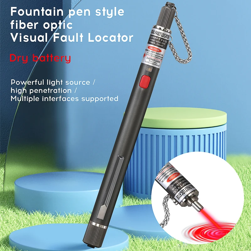 COMPTYCO 5/10/20/30/50MW Visual Fault Locator Pen Style Optical Fiber Testing Tool FTTH Fiber Optic Cable Tester 2.5MM Interface