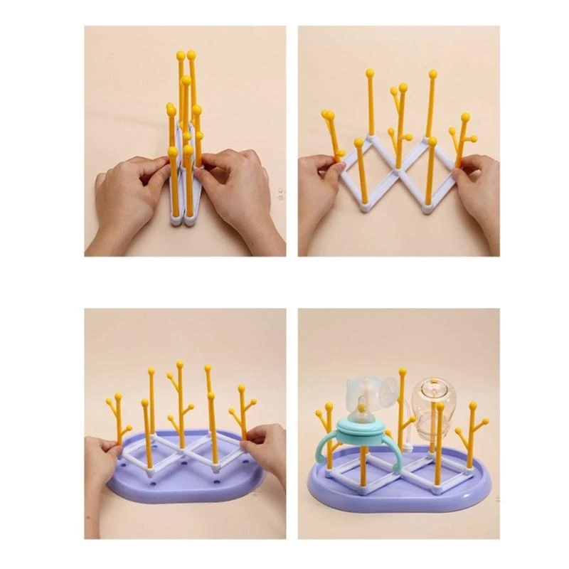 Feeding Bottle Drying Rack Foldable Bottle Drying Stand Portable Bottle Holder 425F
