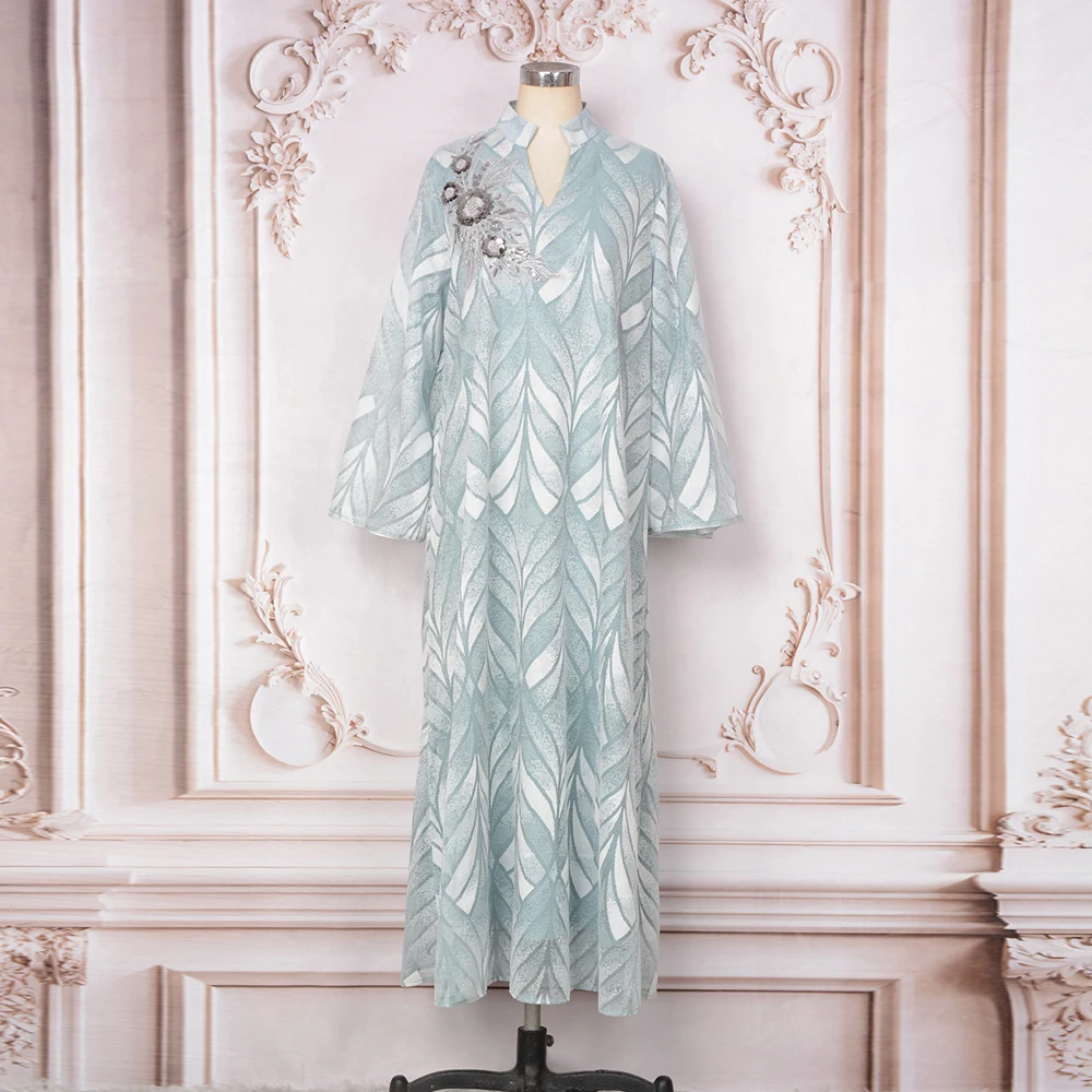 Eid Muslimischen Kleid Frauen Party Abaya Perlen Blume Kaftan Jalabiya Elegante Vestidos Largos Ramadan Lange Robe Dubai Kleider 2025