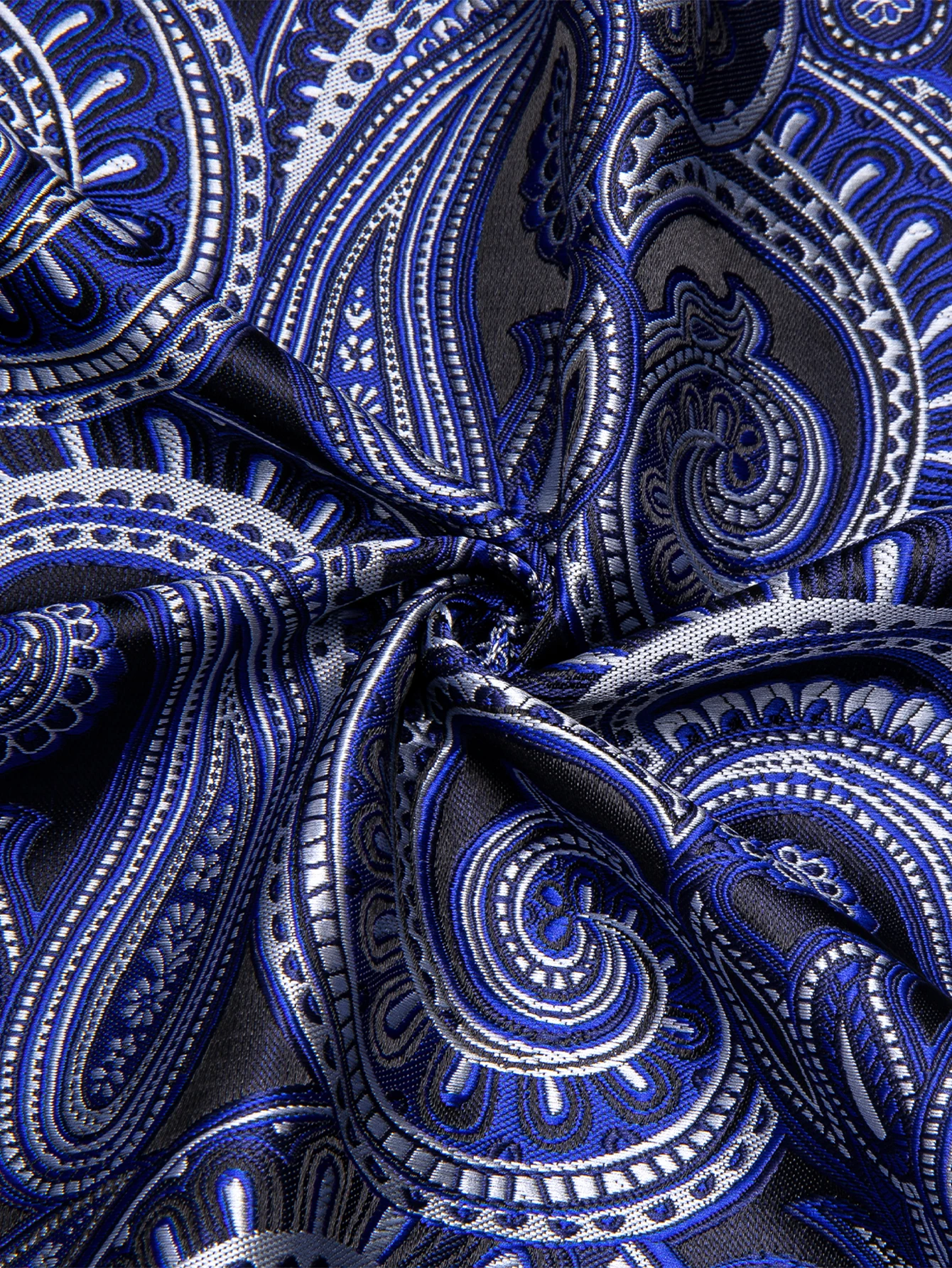 Hi-Tie Paisley Jacquard Golden Blue Mens Shirts Long Sleeve Dress Shirt Blouse for Male Wedding Gift Party High Quality