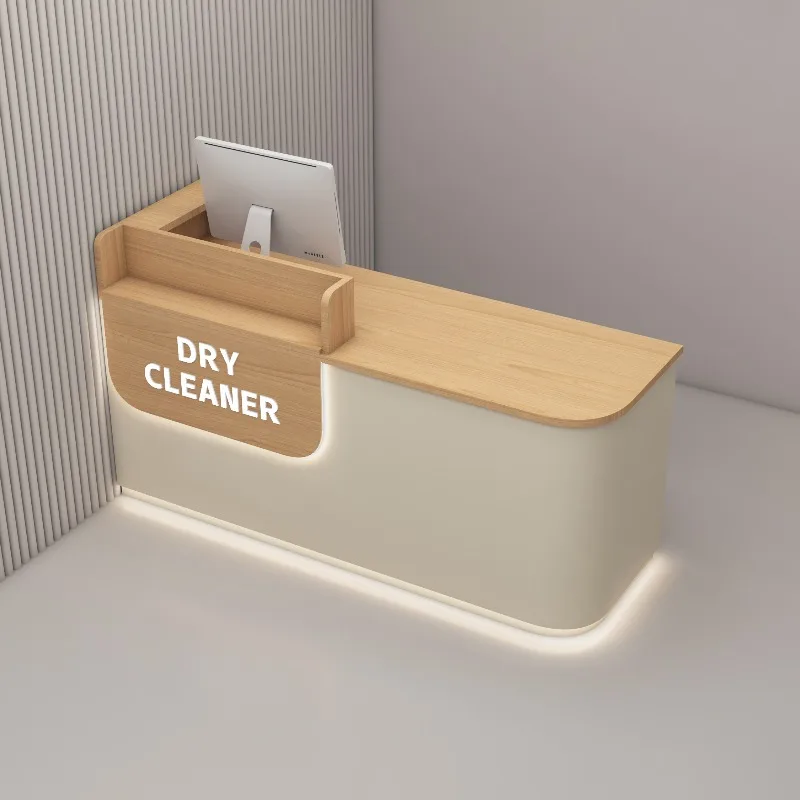 

Contemporary Solid Wood Reception Desk with Ample Storage for Office Hotel Lobby Front Desk Furniture Check In Counter