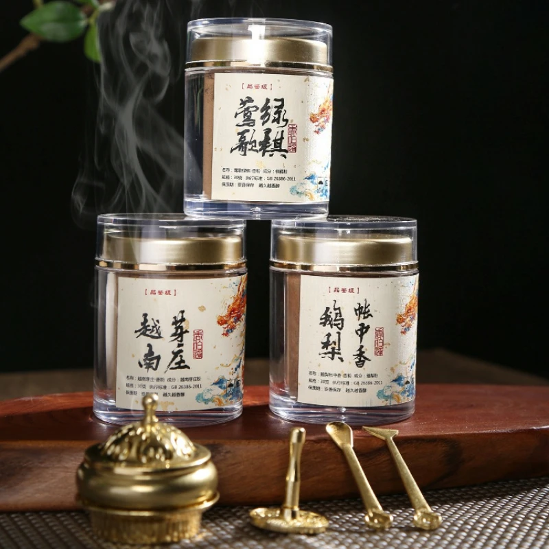 30g Natural Sandalwood Goose Pear Incense Powdered Temple Worship Meditation Home Bedroom Calms Mind Promotes Sleep Purifies Air