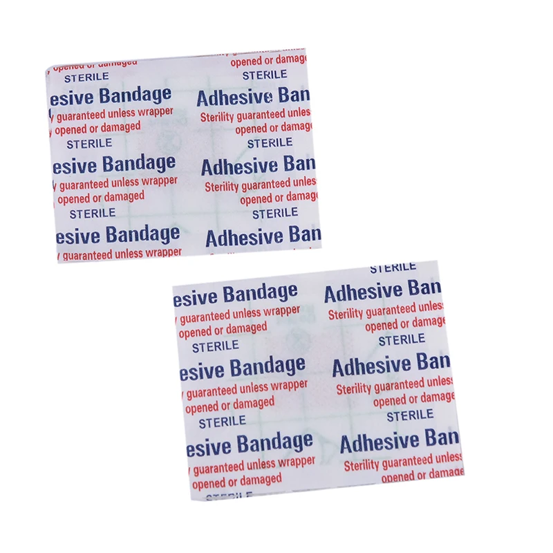 10pcs 일회용 의료 접착제 상처 드레싱 부직포 통기성 수술용 멸균 거즈 상처 관리 드레싱 패드 1.5inX1.5in