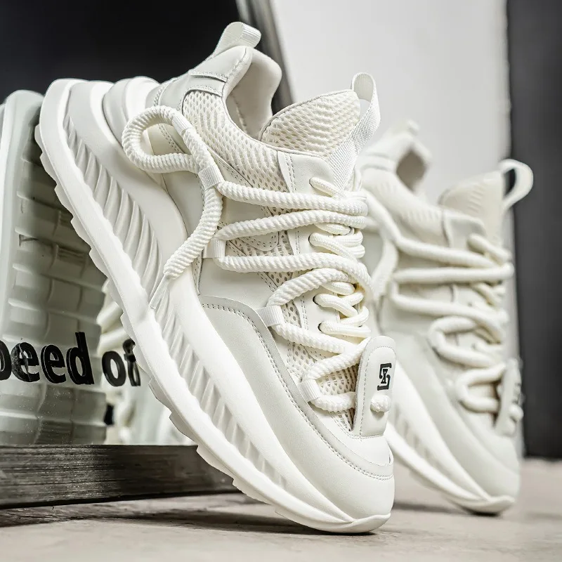 Men Platform Sneakers 2025 New Breathable Casual Shoes Designer Men's Dad's Shoes Height Increase Platform Sport Shoe Man Shoes