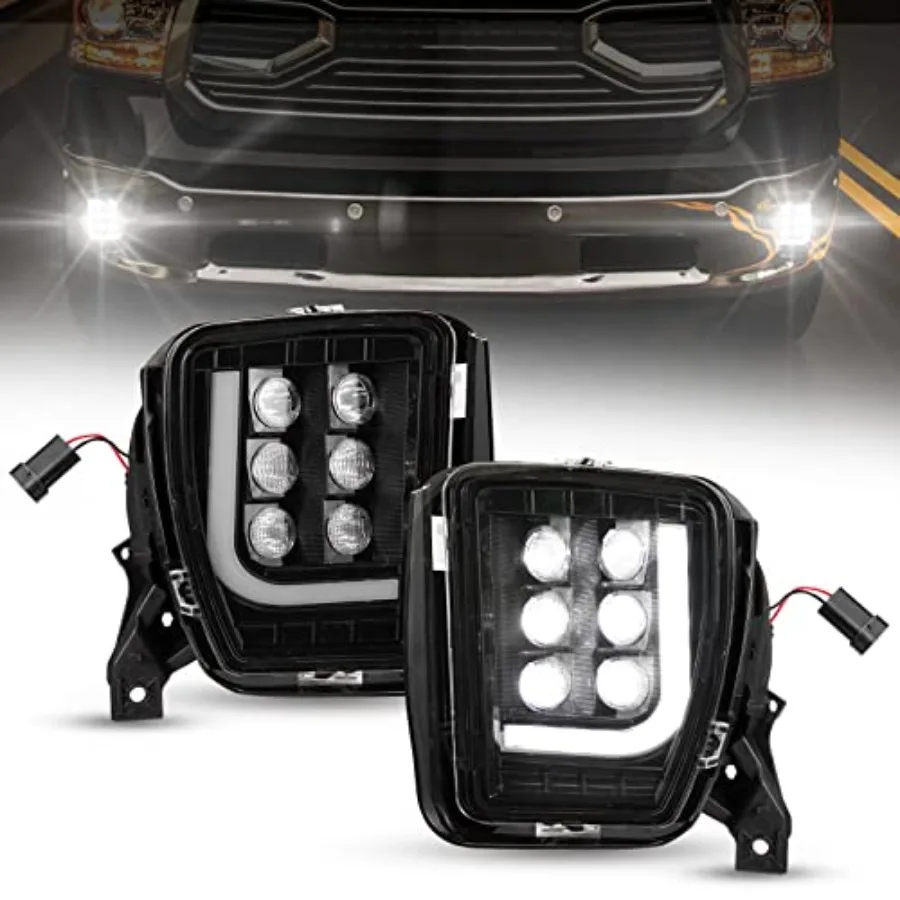 

Комплект светодиодных противотуманных фар с дневными ходовыми огнями (ДХО) для Dodge Ram 1500 2013-2018, L-образные, замена, точечный/рассеянный свет, для бампера