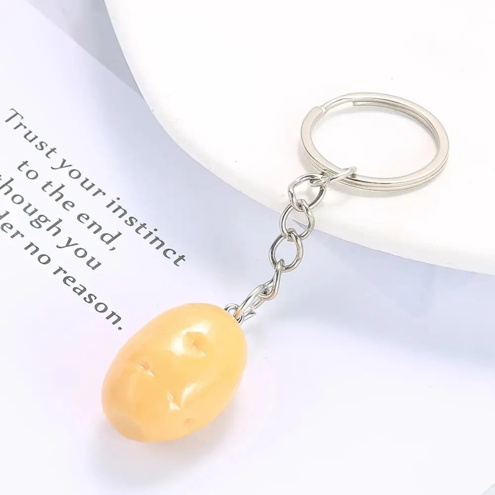 Bag Hanging Simulation Simulation Potato Keychain Potato Kawaii Mangosteen Model Pendant Resin Mini Food Keychain Car