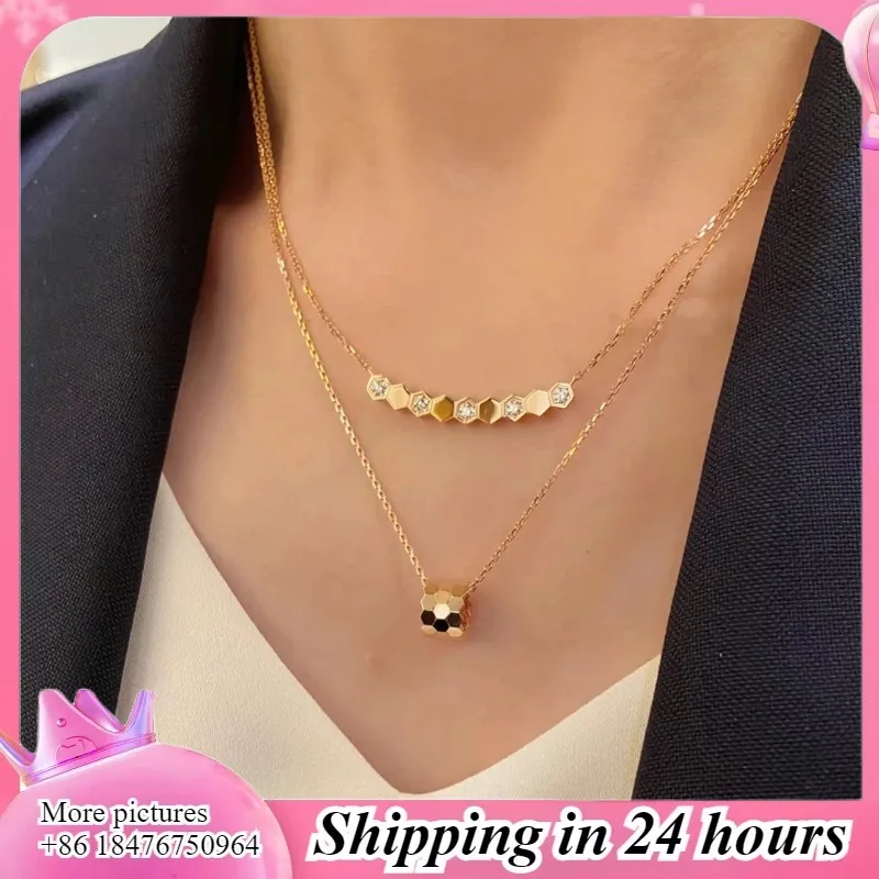 

925 Sterling Silver Fashion Women's Honeycomb Necklace – Luxury Jewelry Gift