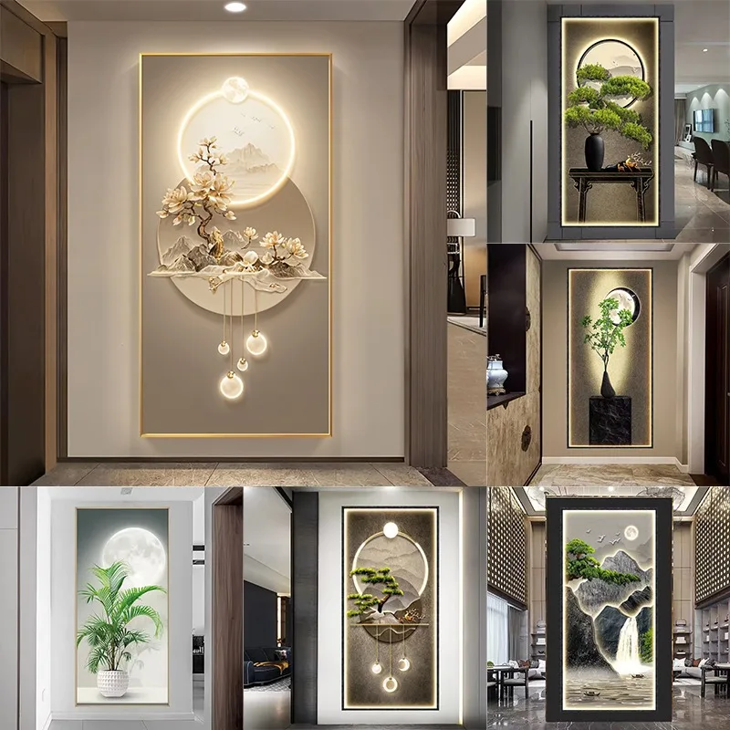 

Modern Art Deco Canvas Wall Art, Frameless Landscape Flowers Mountain Print, High-End Hanging Painting for Living Room,Home