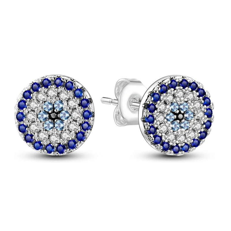 925 Sterling Silver Earrings Women Zirconium Devil's Eye Stud Earring For Anniversary Wedding Jewelry Gifts