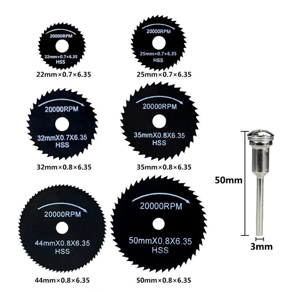 7Pcs High-Speed Steel Metal Cutting Blade Set for Electric Drill Grinder Circular Saw Woodworking Small Saw Blade Tool Kit