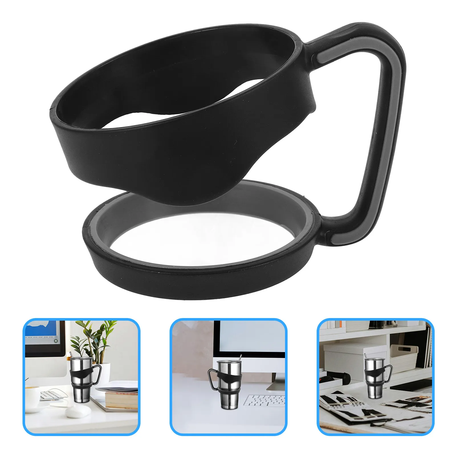 Durable Stainless Steel Cup Holder Handle Grip for Tumblers Travel Mug Easy Install Anti-Slip Design Grip for Tumblers