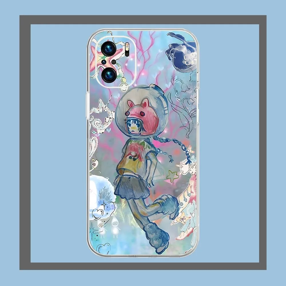 Aya Takano Phone Case For Xiaomi 11 Redmi Note 11 5G 8T 9A 9 10T Note8Pro Note9 12SUltra Transparent Case