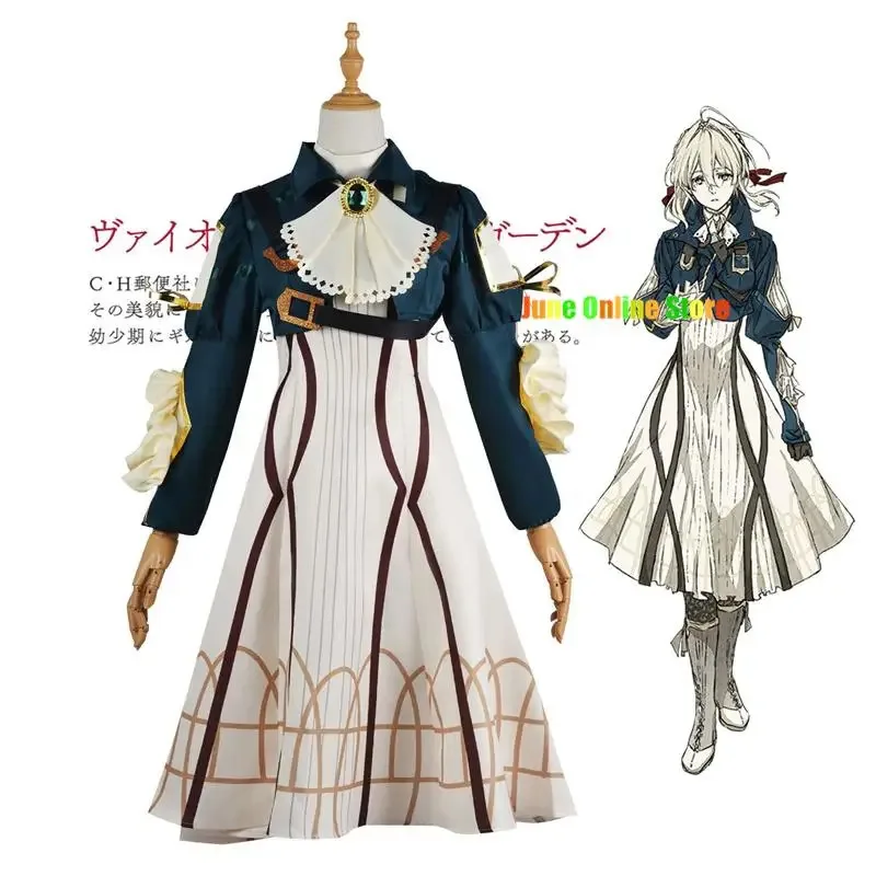 Anime Violet Evergarden Cosplay Kostüm Prinzessin Dienstmädchen Kleid Anime Violet Evergarden Kostüm für Frauen Halloween Größe XS-3XL