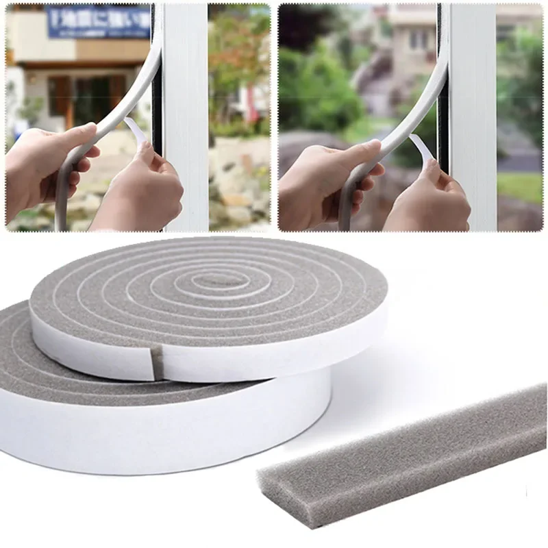 PU Sponge Foam Seal Strip Tape Adhesive Anti Collision Soundproof Weather Stripping for Doors Windows Furniture Protection