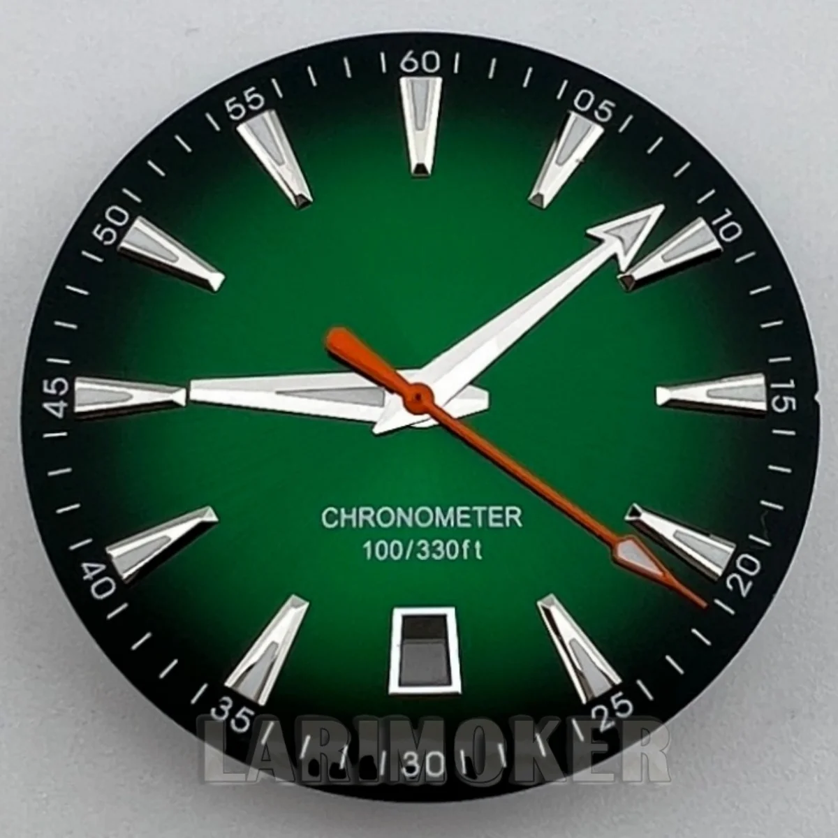 33mm Sunberst Gradient Watch Dial Hands Green Luminous 6 o'clock Calendar For NH35A Movement Men's Watch Replace Parts
