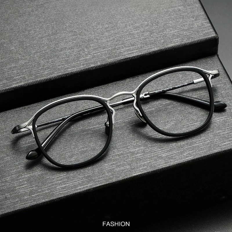 SZTZX Vintage Luxury Durable Prescription Glasses Blue Light Blocking Acetate Frame Titanium Temple Progressive Reading Eyewear