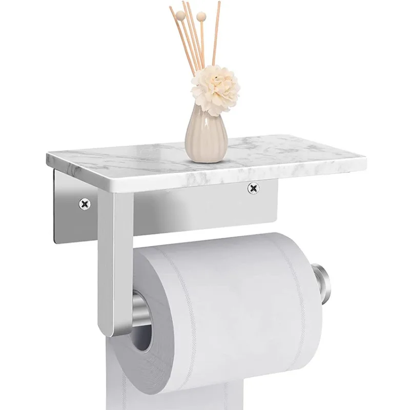 Square stainless steel stone tissue holder, toilet, bathroom, mobile phone hanging paper holder, American style