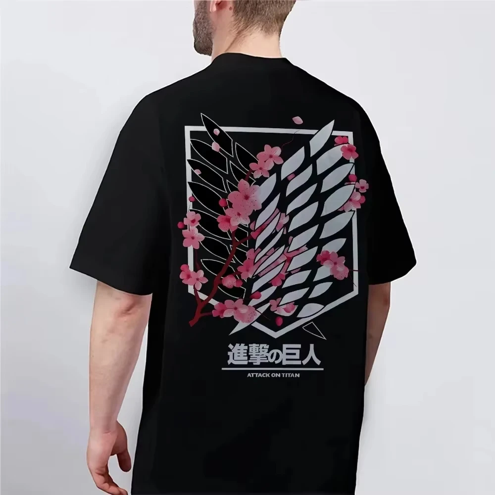 Attack on Titan Wings of Freedom Pink Cherry bedrucktes T-Shirt für Herren und Damen, T-Shirt für Herren, Top, Sport-T-Shirt, Herren-T-Shirt