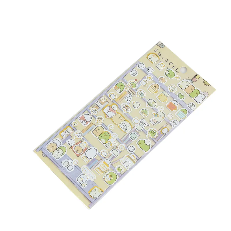 8 folhas/lote kawaii anime japonês sumikko gurashi folha de ouro adesivos de papel scrapbooking diy bonito diário papelaria adesivo deco