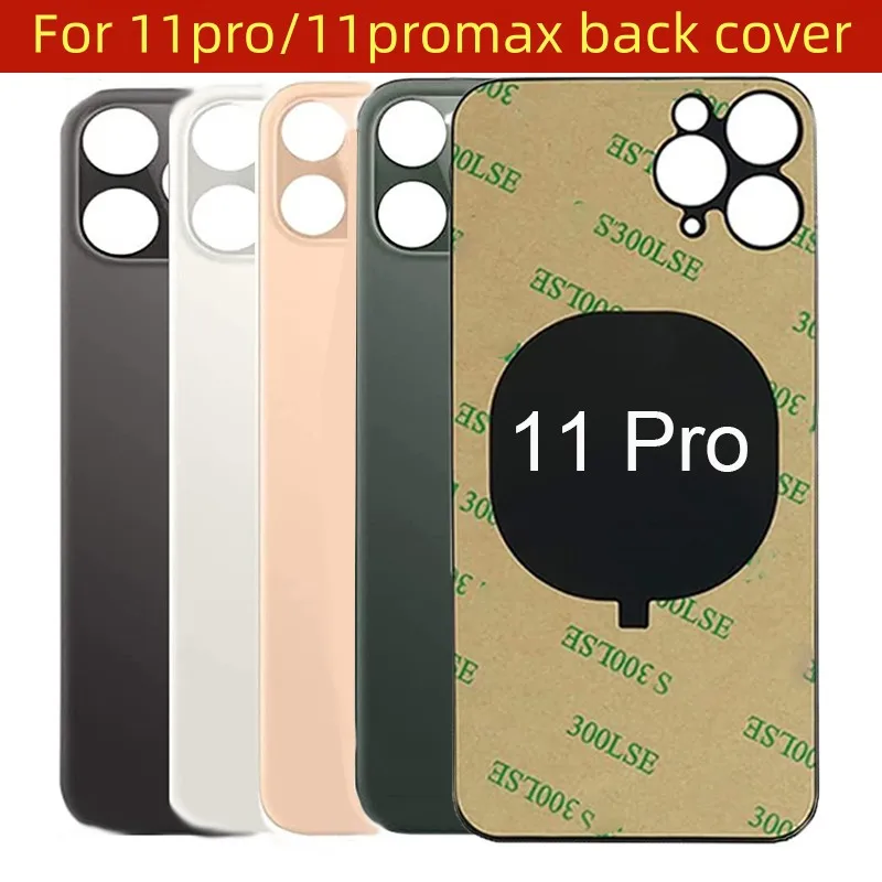 For iPhone 11 Pro Max Back Glass Cover Panel Battery Cover Replacement Parts New With logo Housing Big Hole Camera Rear Glass