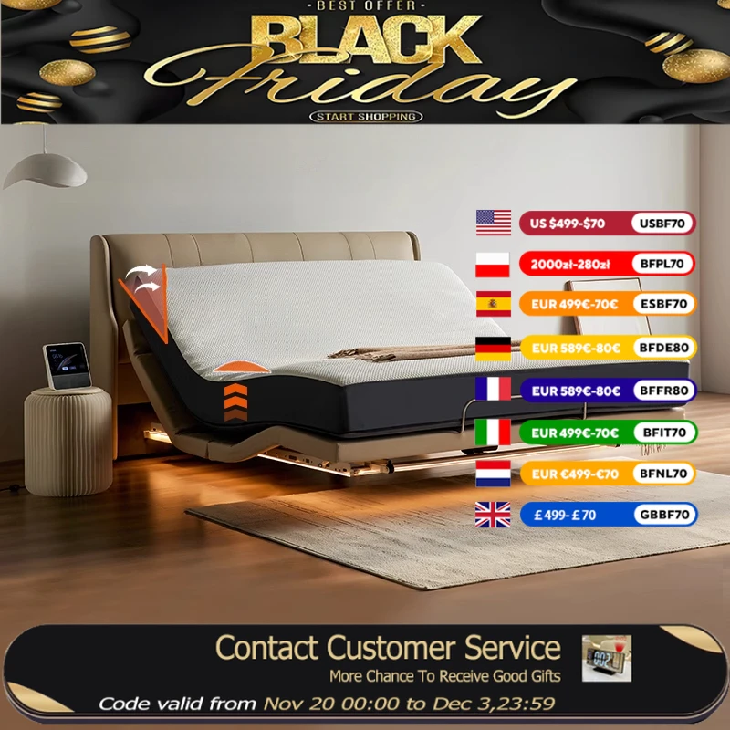 

Электрическая роскошная современная двуспальная кровать, матрас для взрослых, дизайн, многофункциональная умная кровать, экономящая пространство Cama, супружеская мебель для дома