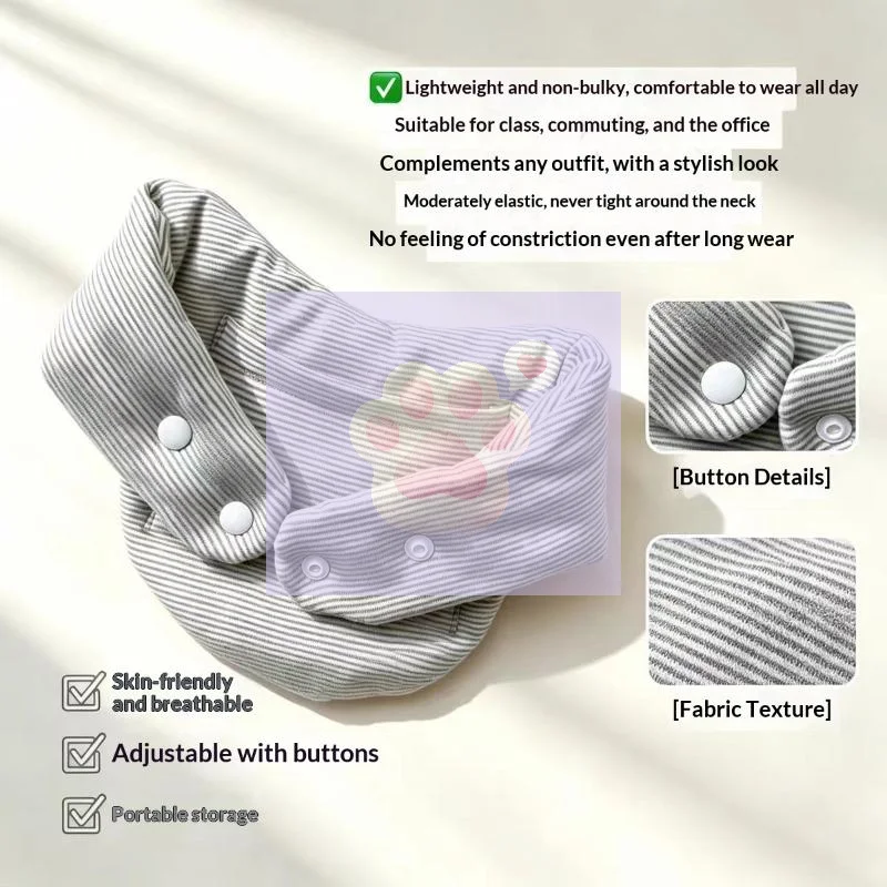 Gifts Soft Warm Cotton Neck Warmer Striped Thickened Neck Wrap Cotton Neck Gaiter Office Home Simple And Easy To Style