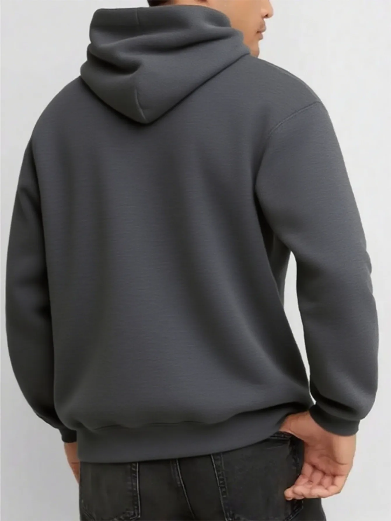 Men's Loose Fit Hooded Sweatshirt 270g, Black Streetwear Pullover, American Style Casual Hoodies, Suitable for Winter Seasons