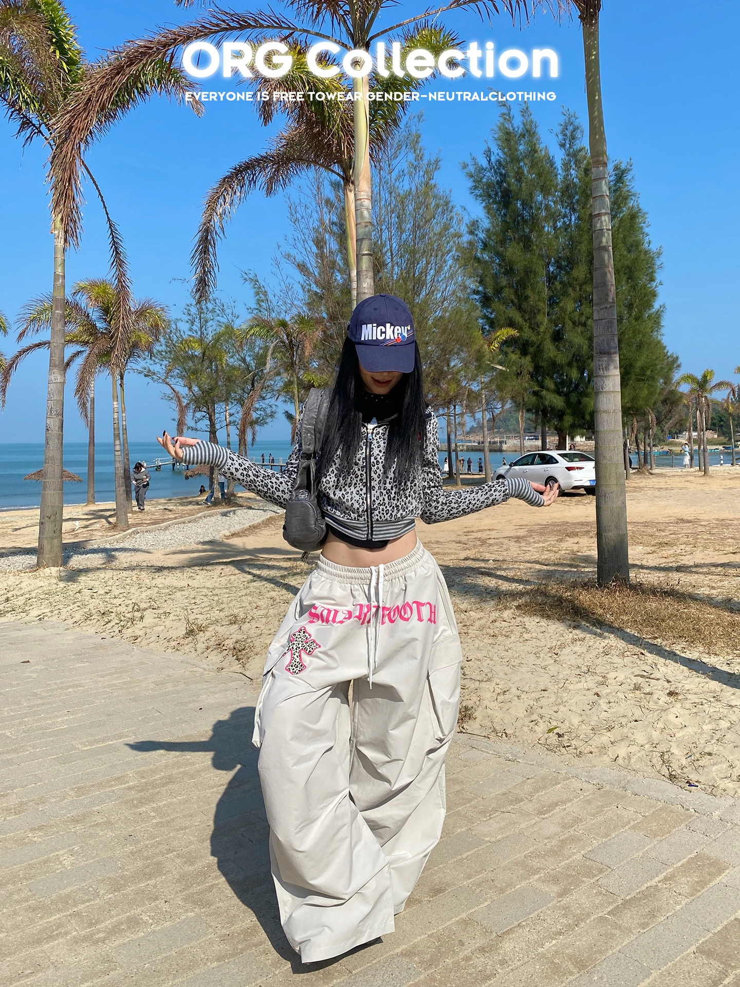 

American Sle Jazz Dance Wide Leg Pants Workwear Trousers for Men And Women Org Collection Folded Soldier Print Casual Pants