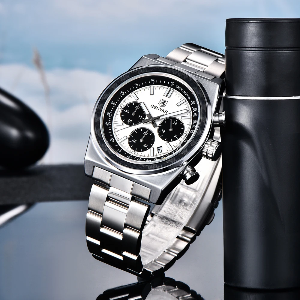 2026 BENYAR multifunctional chronograph watch with waterproof quartz luminous luxurious stainless steel business watches for Men