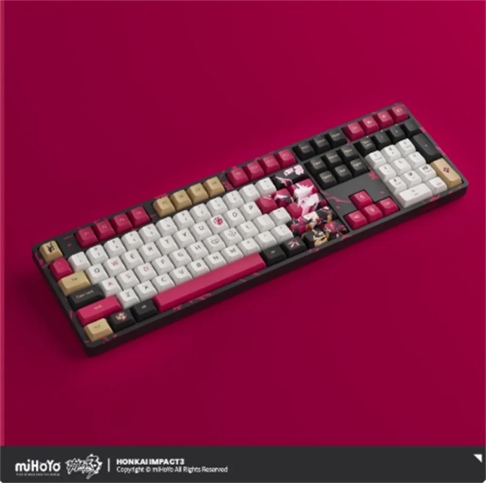 Yuri Game Honkai Impact 3rd miHoYo Official Yae Sakura Backlit Mechanical Keyboard Silver Axis Anime Cosplay Props C