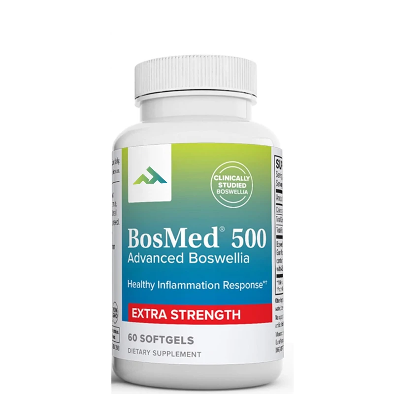 

BosMed 500-60 капсул — дополнительная сила, добавка ладан на 500 мг — без ГМО, без глютена, 60 порций